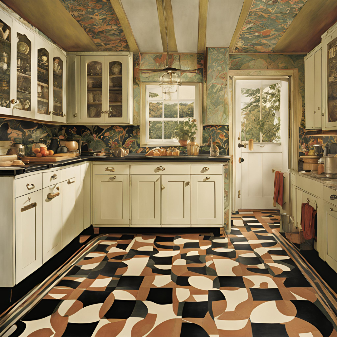 Vintage Patterned Linoleum Flooring